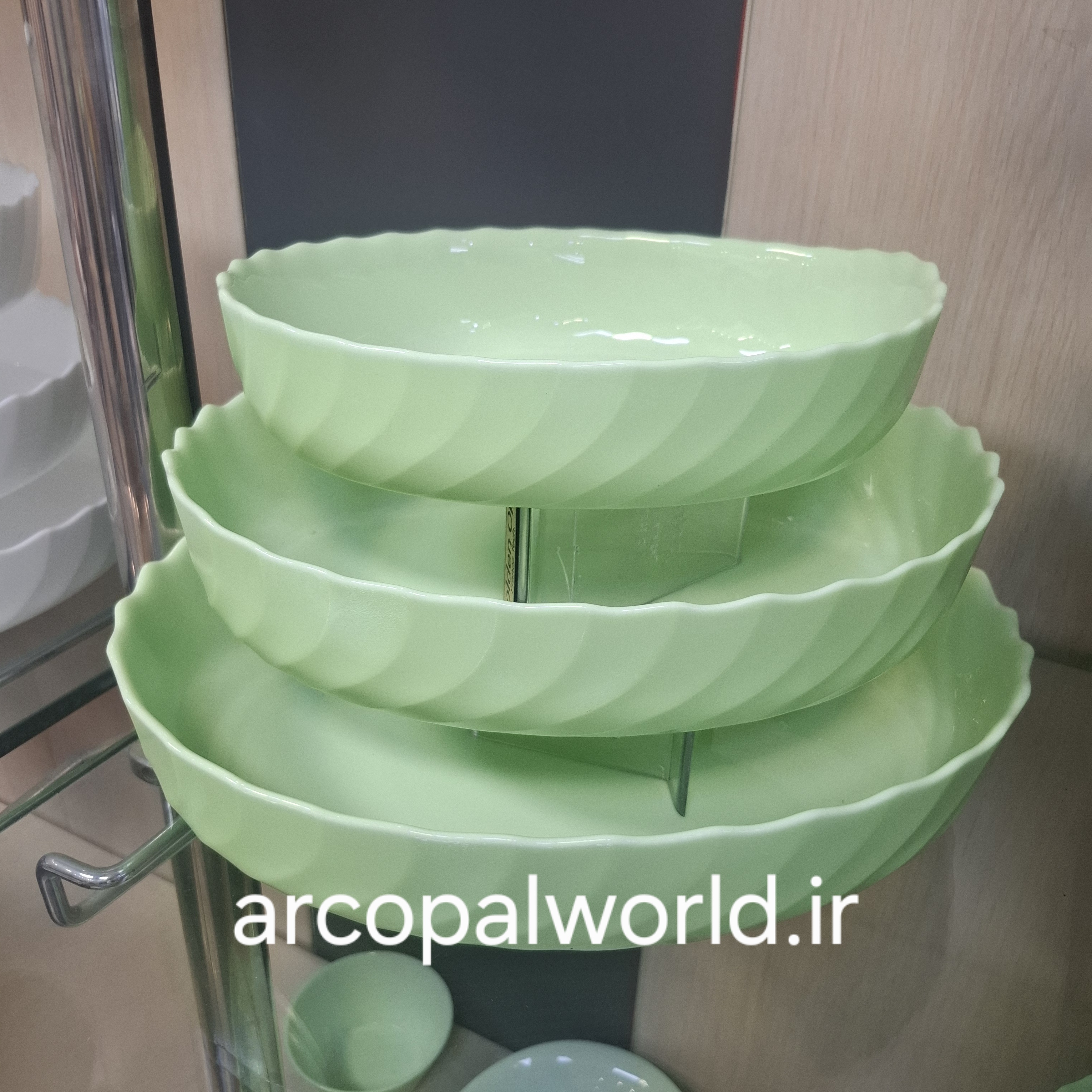 سه تابه بیضی لب کنگره سبز پارادایس گلدن اوپال